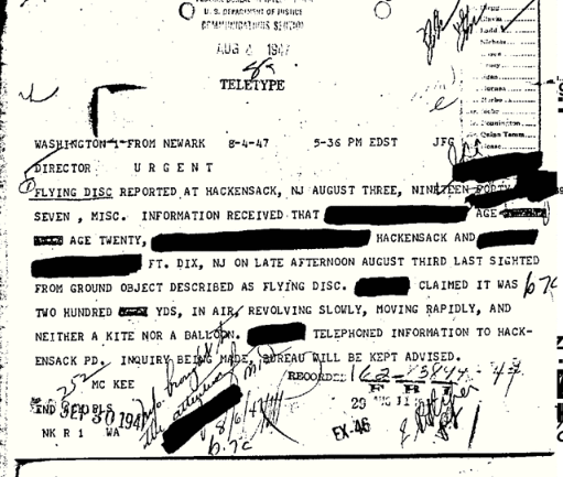MEMO FROM FBI AGENT THAT DECLARES THE EXISTENCE OF ALIENS