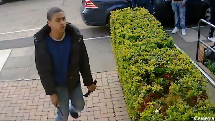 Ealing Young Man Slashing Man With Knife In CCTV video