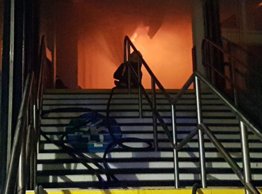 Fire Fighters Tackle Blaze At Nottingham Station