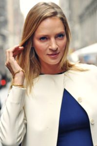 Image of Uma Thurman attending Fashion Week in New York City in 2011: photographed by Jiyang Chen. 