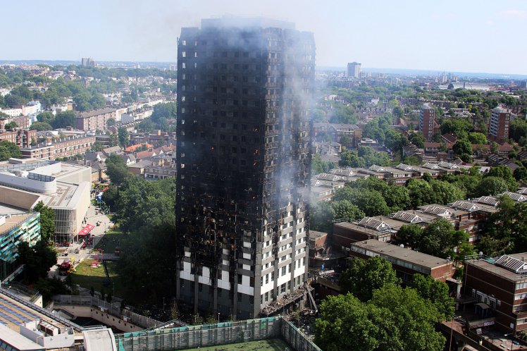 Woman Collapses Outside Grenfell Inquiry Seeing Footage Of Burning Building