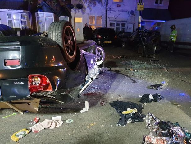 Birmingham Police Car Chase Led To Smashed  Overturned Vehicle