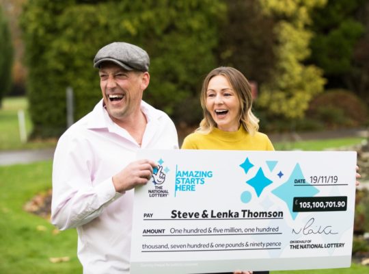 UK Builder And Wife Celebrate Huge £105,000 Lottery Win