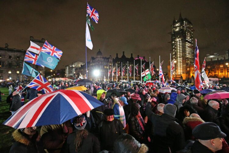 Hundreds Of Brits Flock To Westminster In Celebration Of Brexit