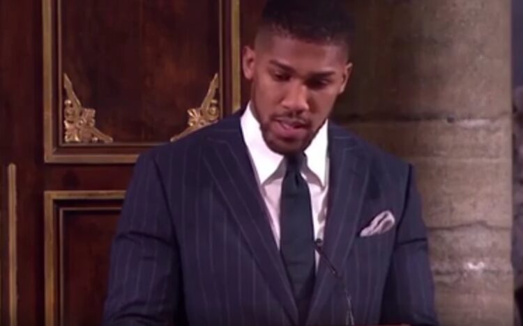 Anthony Joshua Delivers  Bright Speech In Front Of Royals