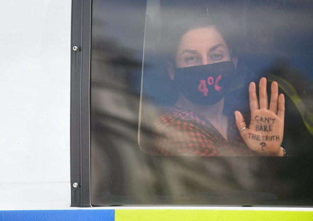 Topless Extinction Rebellion Protesters Arrested Outside Westminster Palace