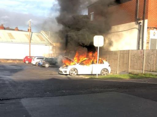 West Yorkshire: Car Explodes Three Times Before Bursting In Flames