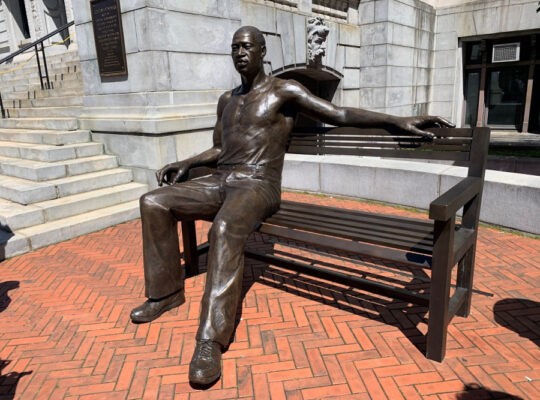 George  Floyd Statue Vandalized By White Supremacists On Eve Of Chauvin’s Sentencing