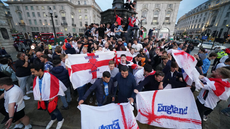 England Fans Celebrate Momentous  Semi Final Win Against Denmark