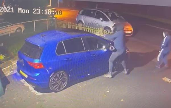 Masked Yobs Cught On Footage Smashing Car With Hammer