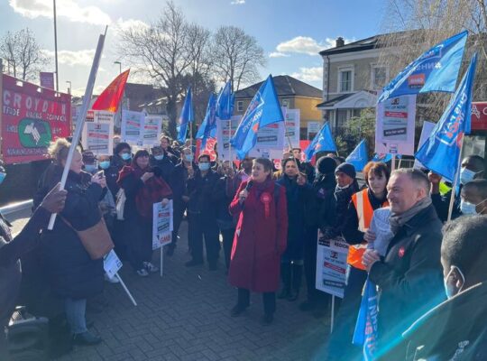 Aggrieved Workers Protest Against No Sick Pay During Covid At Croydon University Hospital