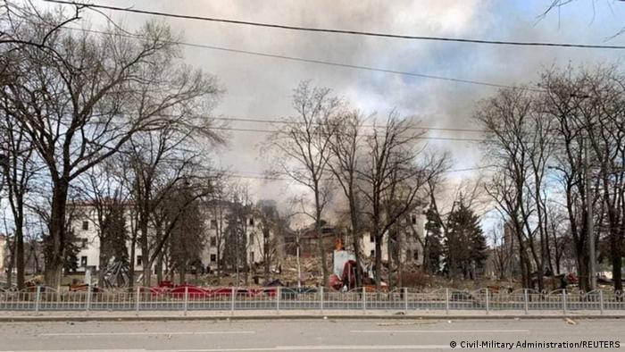 Russian Forces Bombard Theatre Shielding Civilians Including Children