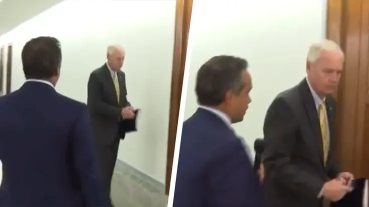 U.S Republican Senator Filmed Trying To Run Away When Questioned About Gun Control