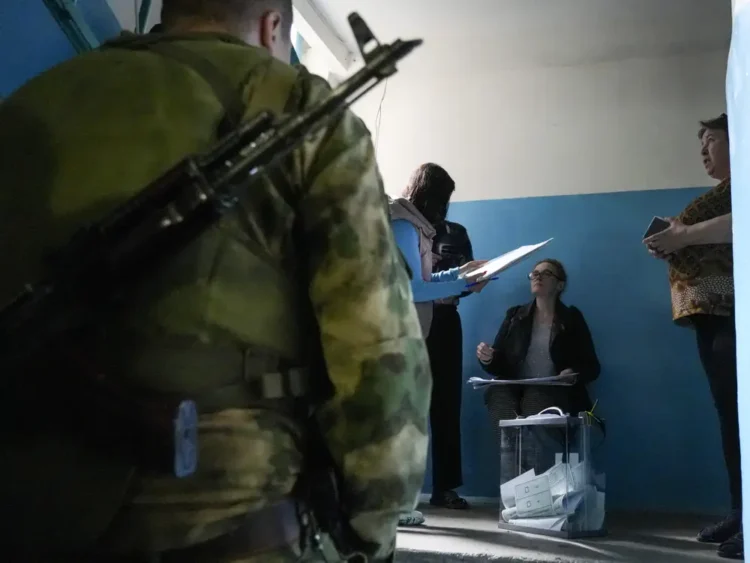 Russia Orchestrates Dodgy Referendum Votes In Ukraine As Armed Soldier Knock Door To Door