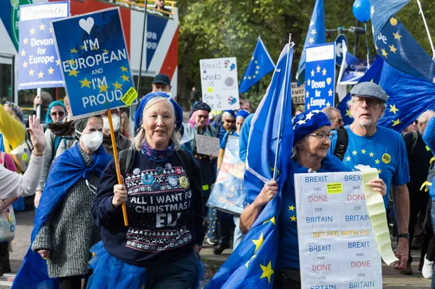 Thousands Of Protesters March Through Central London In Futile Call For Brexit Reversal