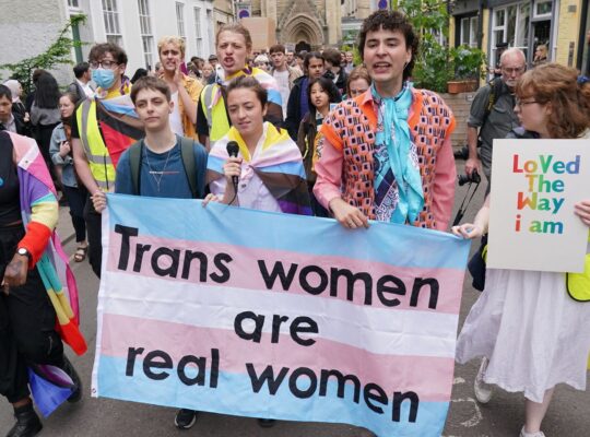 Hundreds Of Protesters Gather At Oxford Union Against Transgender  Critic Kathleen Stock