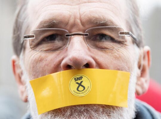 Protest Against Hate Crime Legislation Takes Place Outside Scottish Parliament