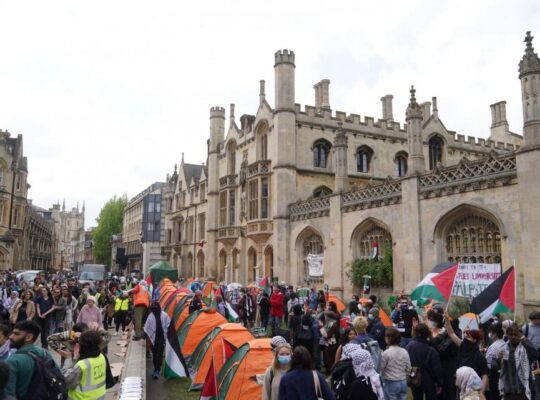 Anti War Protests At Cambridge University Ahead Of Graduation Ceremonies