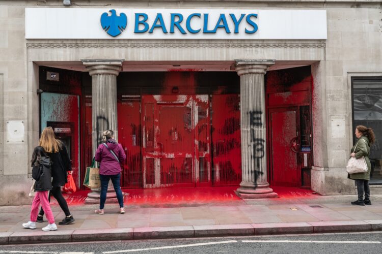 Barclays Bank Branches Across England Targeted By Pro Palestine Group