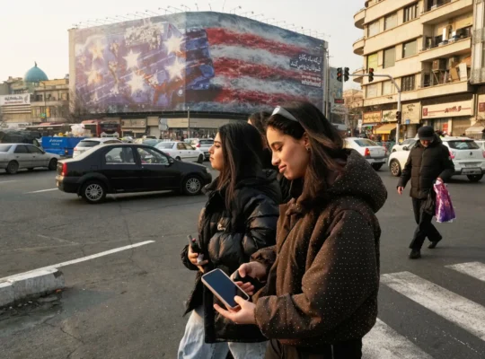 Tehran Mural Warns of Retaliation If U.S.Strikes Iran
