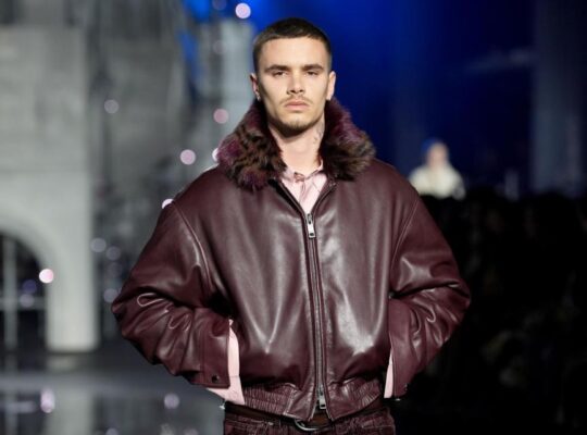 Romeo Beckham and Rosie Huntington-Whiteley Shine On Catwalk At London Fashion Week