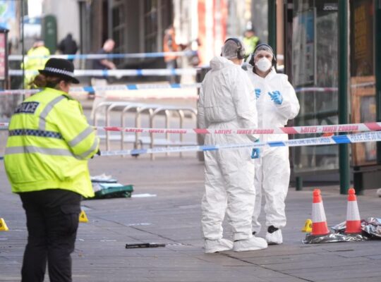 Four arrested after police officer in Nottingham City Centre