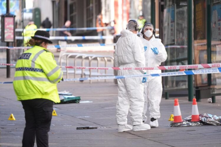 Four arrested after police officer in Nottingham City Centre
